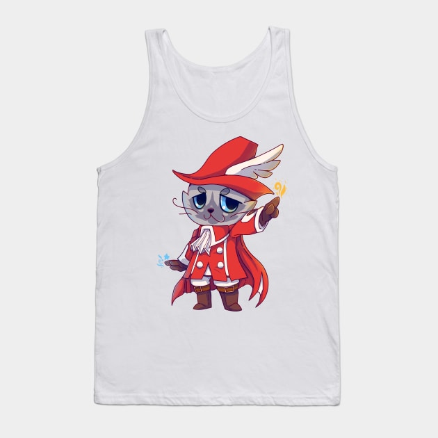 Red mage Fantasy Cat Tank Top by TechraNova